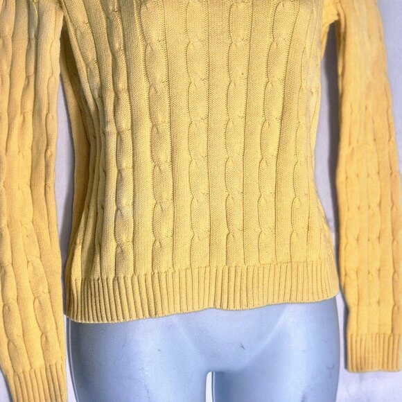 CHAPS stylish Yellow knit sweater in size Small - Picture 5 of 16